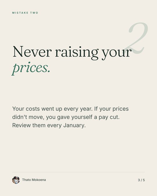 Carousel slide 3: Never raising your prices